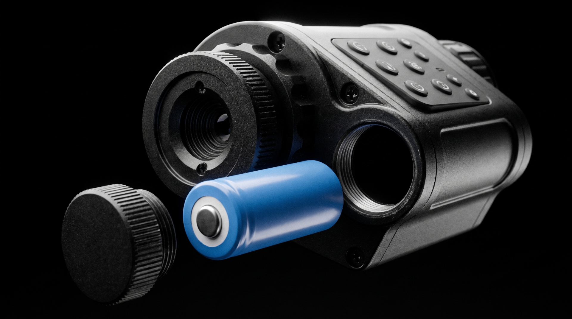 16340 cell entering the open battery compartment of the PREDATOR
